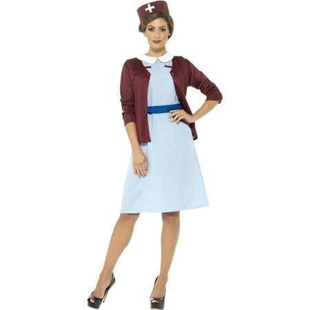 Women's Vintage 1940s War Time Hospital Nurse Dress Costume Small 6-8