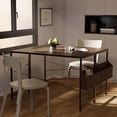 thumbnail image 3 of 47 Inch Computer Desk for Small Spaces with Storage Bag, Home Office Work Desk with Headphone Hook, Small Office Desk Study Writing Table Brown, 3 of 8