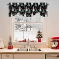 thumbnail image 2 of Christmas Tie Up Valances Curtain, Winter Snowman Christmas Tree Snowflakes Black Adjustable Rod Pocket Short Window Treatment Tie Up Curtains Valances for Kitchen Living Room Bathroom 54x18 Inches, 2 of 9