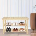thumbnail image 6 of 3-Tier Shoe Organizer Bench - Space-Saving Entryway Storage for Hallway, Bedroom, Balcony, Compact Shoe Rack, Assembly Required, 6 of 10