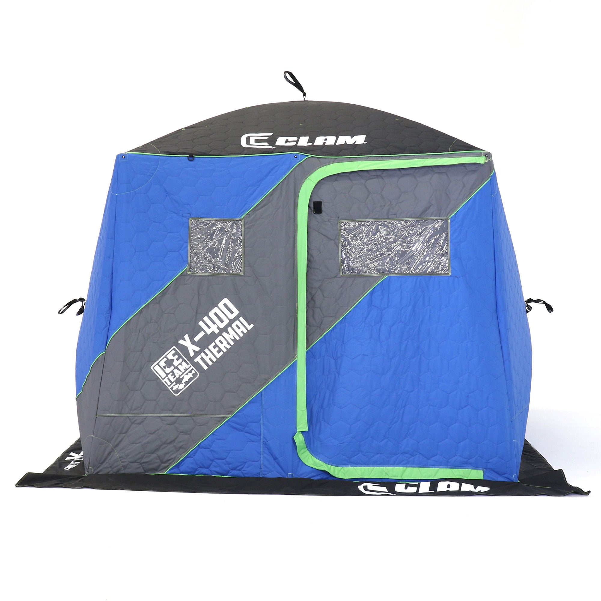 CLAM X 600 Thermal Ice Fishing Insulated Hut with Accessories and Snow Supplies Walmart