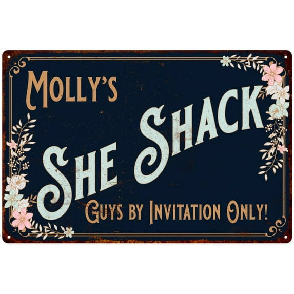 Molly's SHE SHACK Gift Sign Metal Wall Decor 8x12 Mom 108120060320