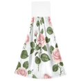 thumbnail image 2 of Wobogo Light Pink Roses Hand Towel Set of 2 Absorbent for Kitchen and Bathroom With Velcro Hanging Loop 18.2×14in, 2 of 7