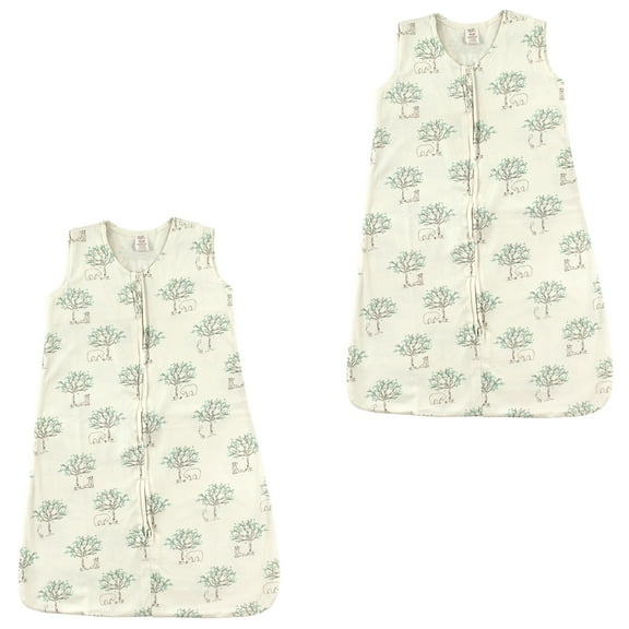 Touched by Nature Unisex Baby Organic Cotton Sleeveless Wearable Sleeping Bag, Sack, Blanket, Birch Tree 2-Pack, 18-24 Months