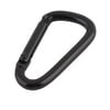 Outdoor Aluminium Alloy D Ring Shaped Bag Bottle Keychain Carabiner Hook Black