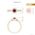 thumbnail image 6 of ANGARA Natural Vintage Inspired Ruby Milgrain Ring with Diamond Halo in 14K Yellow Gold for Women (Size-4mm) | July Birthstone, Birthday, Anniversary, Jewelry Gift for Women | Natural Ruby Ring, 6 of 10
