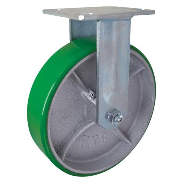 Shepherd 3175 8 in. Polyurethane Rigid Caster, Silver & Green
