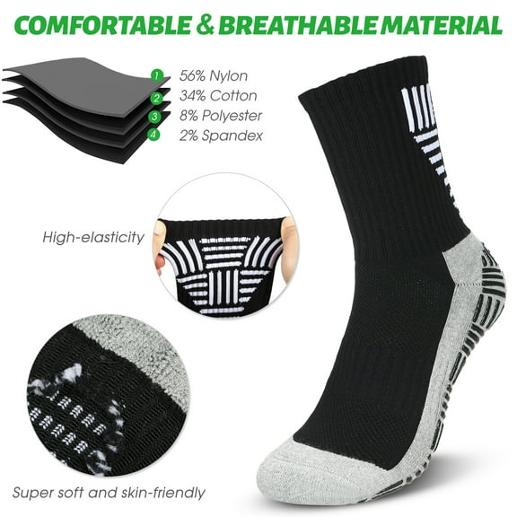 Socks 3 Pairs Soccer Socks Breathable Non Slip Grip Sports Socks For Football Basketball Sports Socks For Men