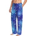 thumbnail image 3 of Mens Pajama Pants - Soft Sleep & Lounge Pants for Men, shiny starry sky blue sky Cuteness Casual PJ Bottoms Pants with Pockets, 3 of 5