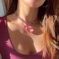 thumbnail image 3 of Giaone Trendy Love Heart Necklace Portable Glass Choker Birthday Present for All Ages, 3 of 13