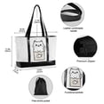 thumbnail image 2 of FORMRS Canvas Laptop Tote Bag for Women with 15.6" Computer Compartments Shoulder Handbag, Beige Chubby Cat, 2 of 7