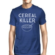 Cereal Killer T-Shirt Mens Blue Funny Graphic Halloween Tee Shirt