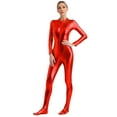 thumbnail image 3 of iixpin Women's One-Piece Gymnastics Leotard Spandex Zentai Unitard Body Suit Dancewear Jumpsuit Red XXL, 3 of 7