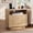 1Pc Oak, variant on PAPROOS 22.8'' Large Fluted Nightstand, 2 Drawers Bedside Table with Charging Station and LED Light, Curved Corner Design Storage Night Stand End Table for Bedroom, Living Room, Natural Oak