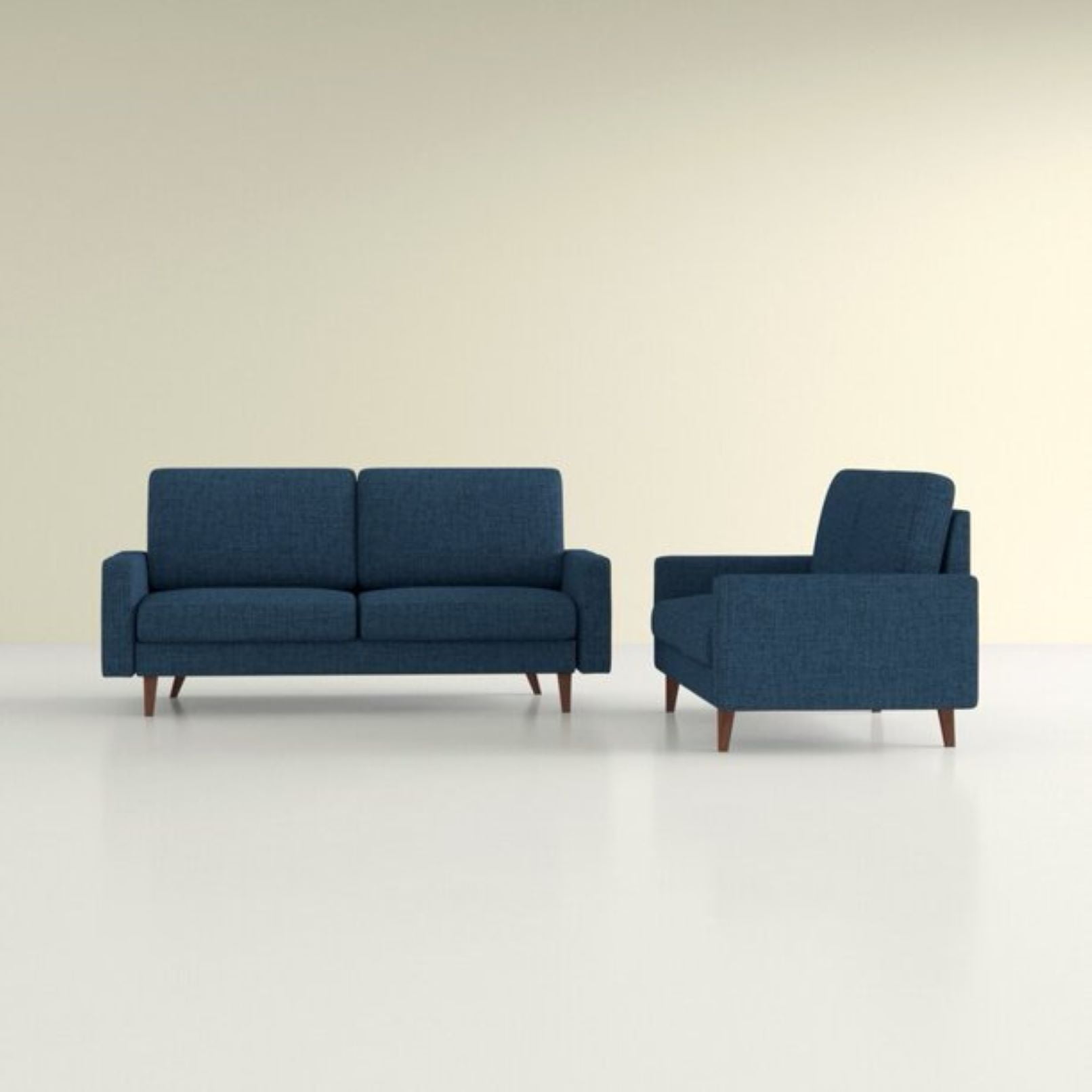 Uspridefurniture Isata 2Pcs Polyester Standard Living Room Set,Blue