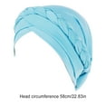 thumbnail image 4 of ZLight Turban Breathable Assorted Colors Single Layer Elastic Comfortable Polyester Head Scarf Wraps Hair Bonnet for Women Lake Blue Standard 1Set, 4 of 6