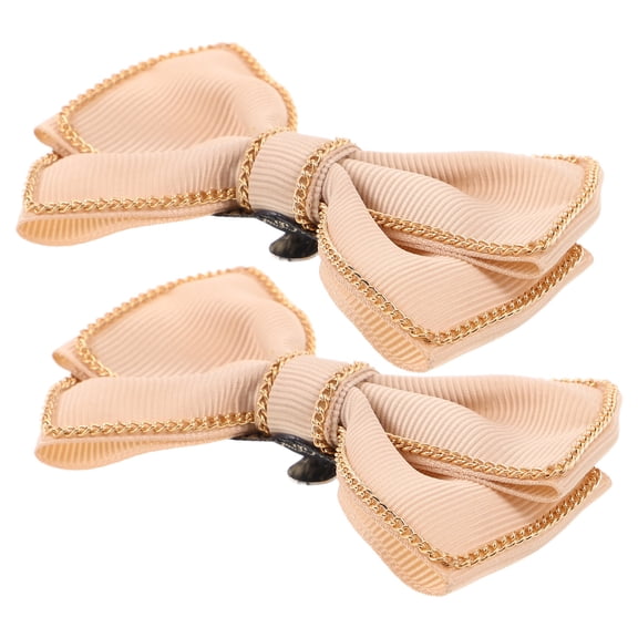 OUNONA 2PCS Removable Shoe Buckles Elegant Design for Women Satin and Metal for High Heels Flats and Sandals