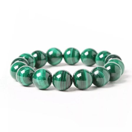 K-KED Natural 8mm Couple Green Matte Malachite Round Gemstone Bead Bracelet Jewelry