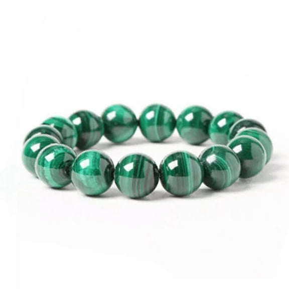 K-KED Natural 8mm Couple Green Matte Malachite Round Gemstone Bead Bracelet Jewelry