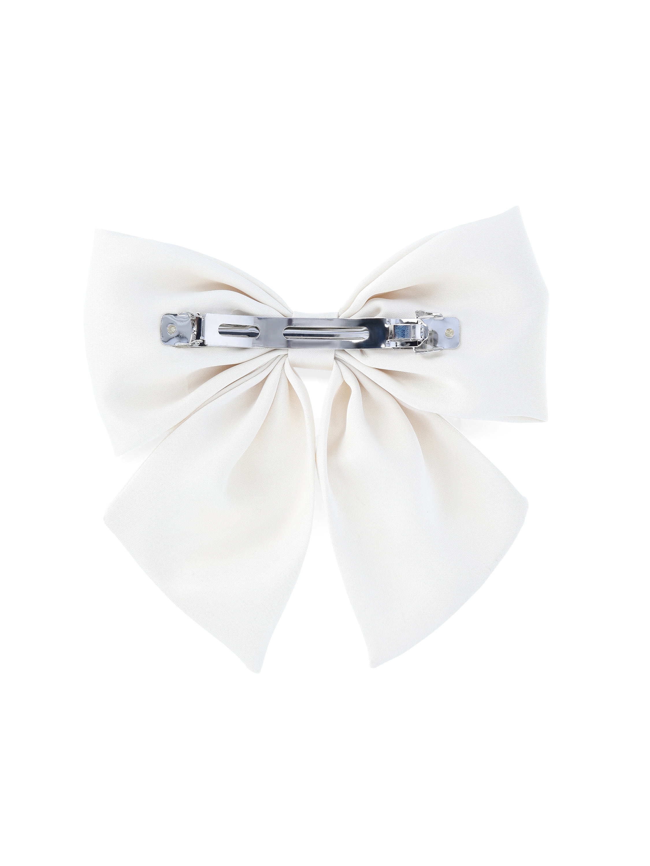 Time and Tru Women's Fabric Bow Hair Barrette Ivory