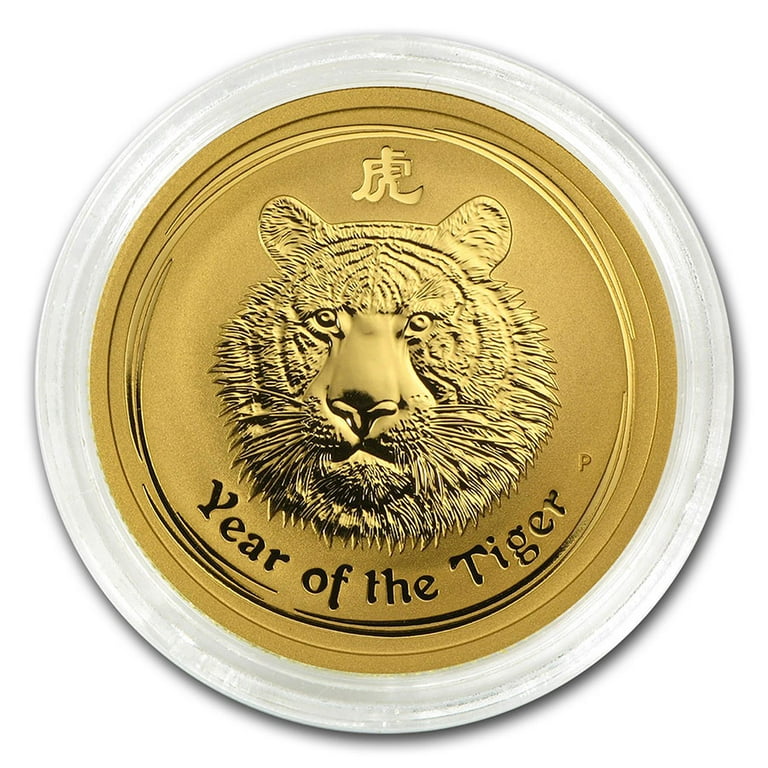 2010 Australia 1/10 oz Gold Lunar Tiger BU Coin (Series II 2010 Australia 1/10 oz Gold Lunar Tiger BU Coin (Series II