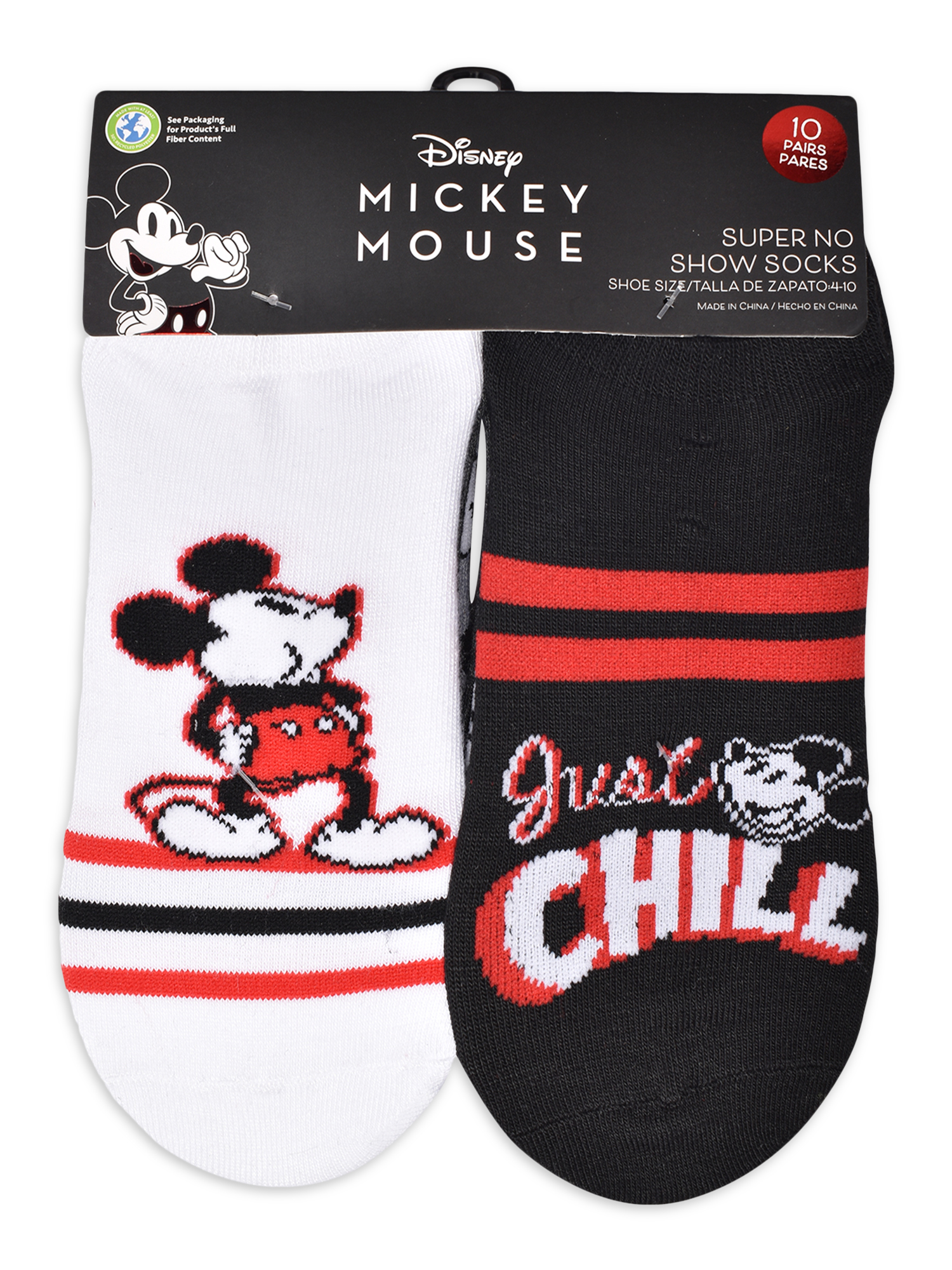 Disney Mickey Mouse Womens Graphic Super No Show Socks, 10-Pack, Sizes 4-10 - image 2 of 5
