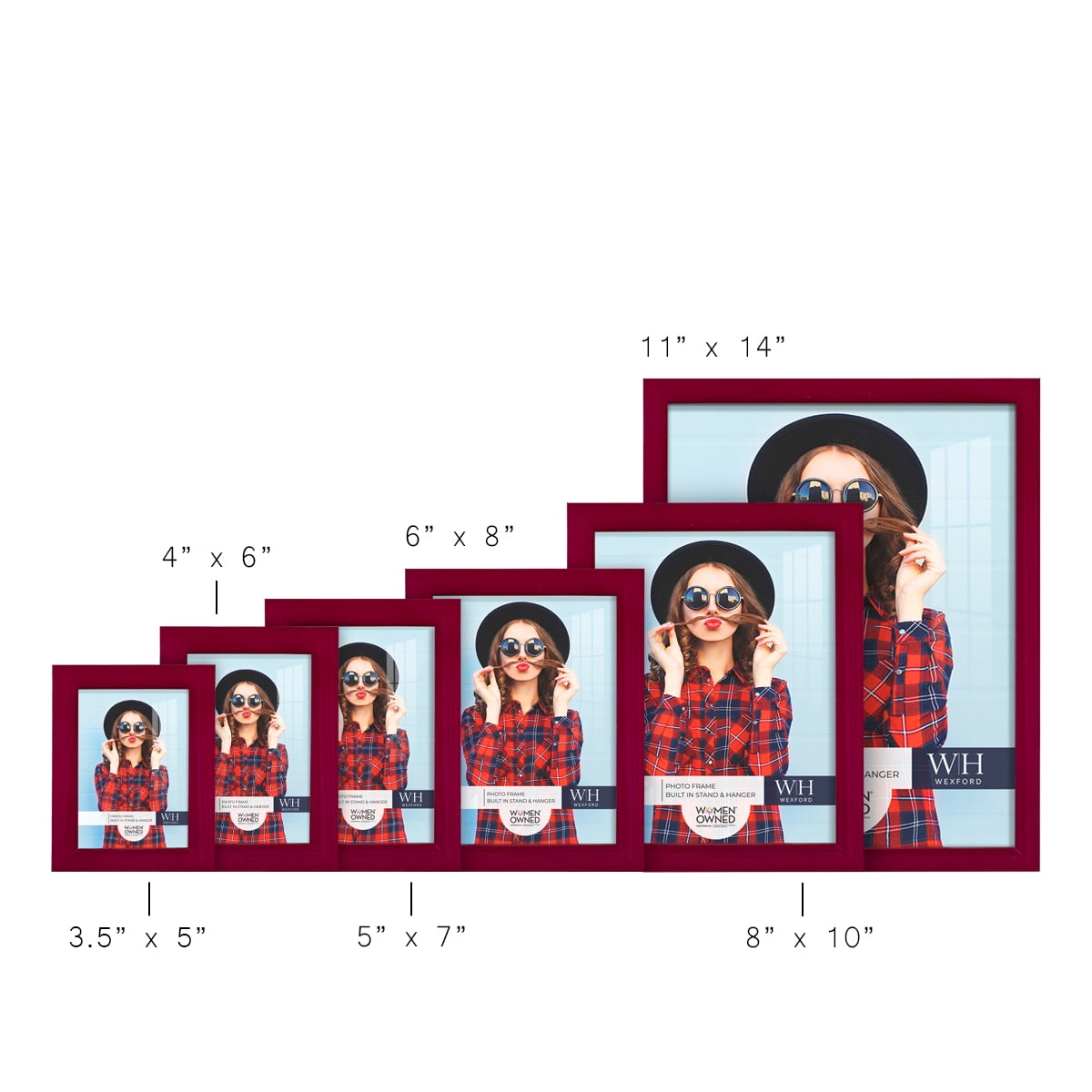 Woodgrain 6 in. x 8 in. Cherry Red Picture Frame