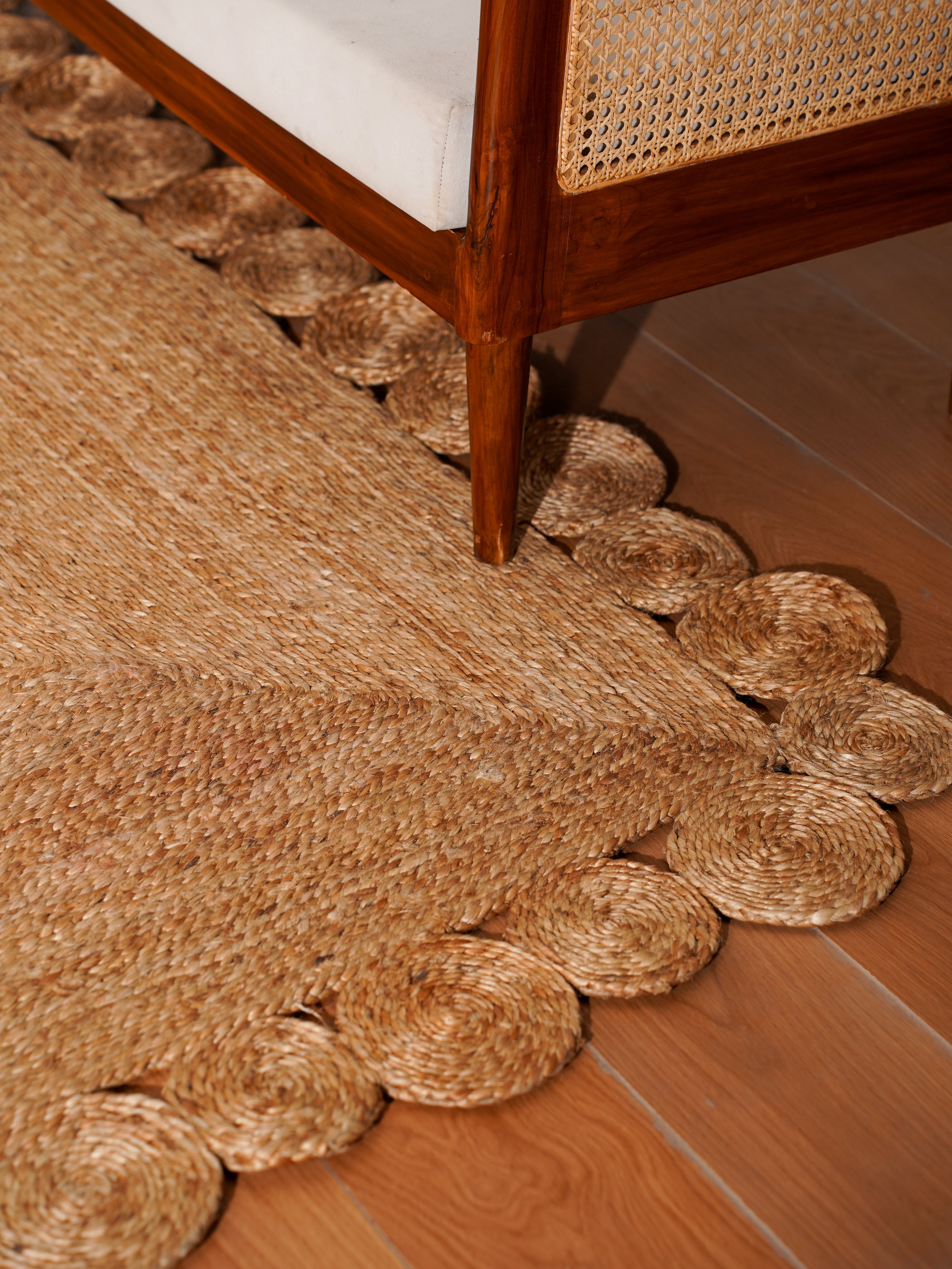 Rugsotic Carpets Hand Woven Jute 5'x8' Area Rug Oriental Beige J00001