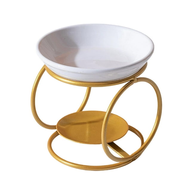 Luzkey Diffuseur d'Arômes Moderne avec Cadre en Fer pour Lampes à Huile, Réchauffeurs d'Huile Parfumée, Brûleurs de Fusion, pour Salon, Méditation, Spa et Maison. Or