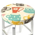 thumbnail image 3 of Balery Vintage Cup Fundas de asiento para taburete de bar redondo de tela de terciopelo ajustables que protegen de arañazos y manchas para sillas de 14 a 17 pulgadas.-13 inch, 3 of 7