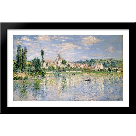 Vetheuil in Summer 40x26 Large Black Wood Framed Print Art by Claude Monet