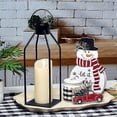 thumbnail image 3 of Decorative Modern Farmhouse Lantern Decoration - Black Metal Candle Lantern Set of 2 - Lantern Decoration with Flickering LED Candle for Home Decor, I, 3 of 4