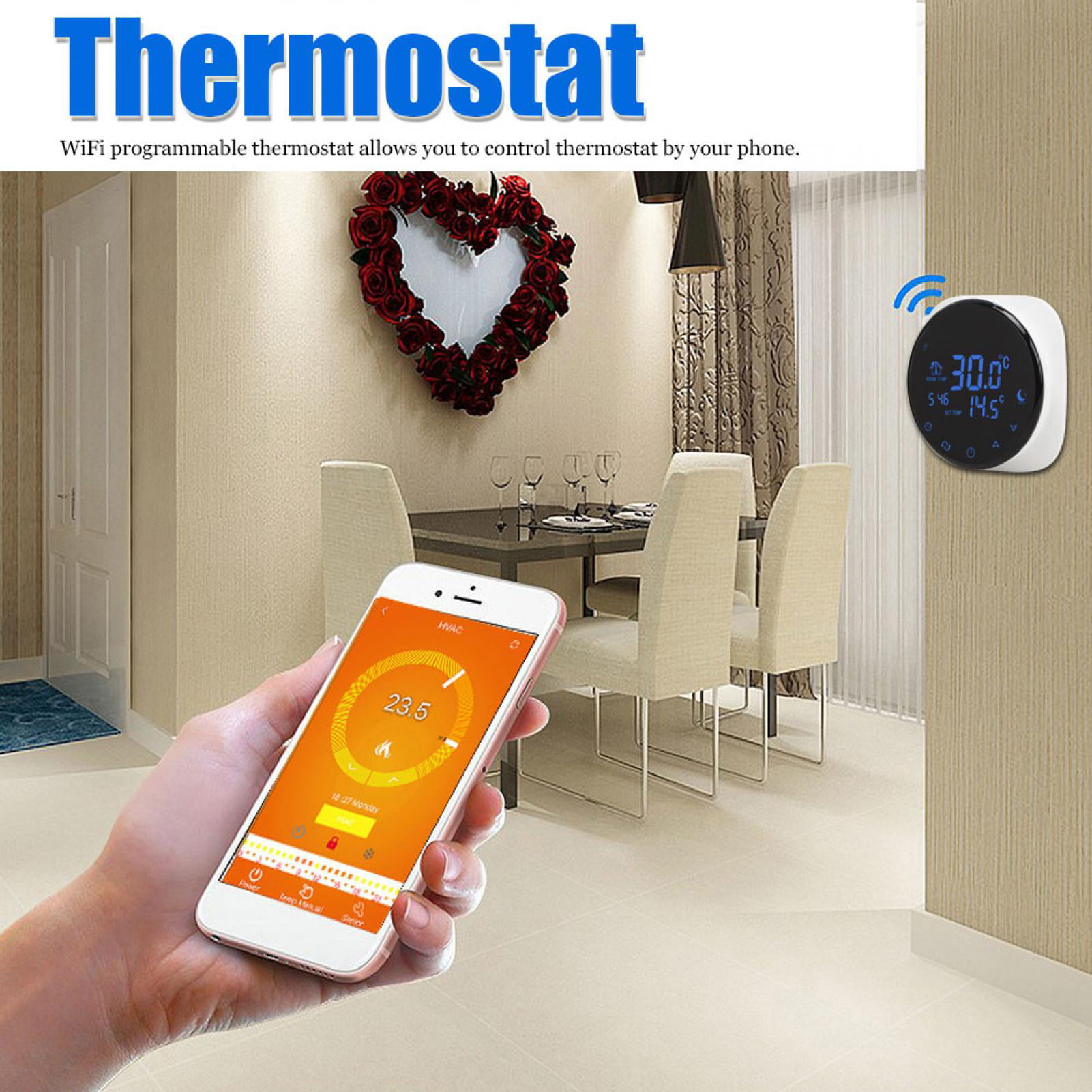 Programmable Thermostat Stable Performance NTC Probe Sensor WiFi Household Supplies for Water Floor Heating for Phone 