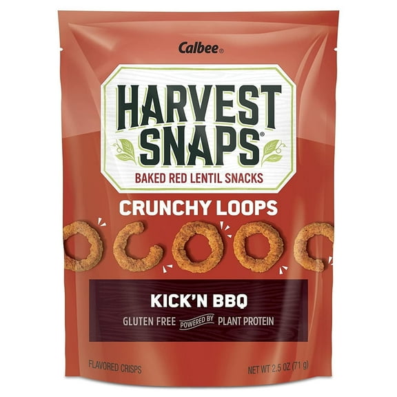 Calbee Gluten Free Harvest Snaps Chrunchions Kick'n BBQ - 2.5 oz Pack of 3