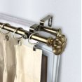 thumbnail image 2 of 13/16" Dia Adjustable 120-170 inch Double Curtain Rod with Heinz Finials - Antique Brass,(4703-994), 2 of 3
