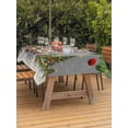 thumbnail image 2 of Outdoor Tablecloth with Umbrella Hole and Zipper, Grey Gnomes Christmas Rectangle Table Cloth 60x102 Inch Waterproof Tablecloth, Xmas Tree Balls Snowflake Picnic Table Cover for Patio Camping, 2 of 7