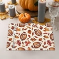 thumbnail image 3 of Fall Placemats Set of 4, 12x18 inch Pumpkins with Maple Leaves Heat-Resistant Place Mats, Seasonal Autumn Table Decors for Farmhouse Kitchen Dining Thanksgiving Holiday Party, 3 of 5
