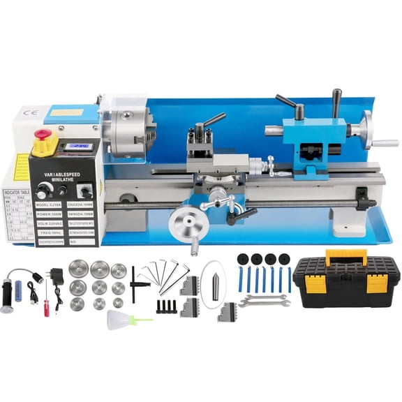 SIHAO Upgraded 7"x14" Mini Metal Lathe with 550W Variable Speed 2250 RPM, Benchtop Design Featuring 3-Jaw Chuck for Precision Metalworking