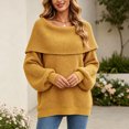 thumbnail image 7 of Wenini Women's Shoulder Solid Color Knit Sweater Top Long Sleeve Loose Casual Pullover Top, 7 of 7