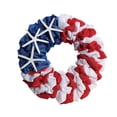 thumbnail image 2 of ERTZAE Patriotic Wreath,14" Coastal Starfish Burlap Wreath Sign,Memorial Day Decorations Outdoor,Fourth Of July Wreath For Front Door,Americana Decor,Red White And Blue Wreath Door Wall Home Decor, 2 of 4