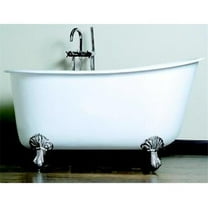 Cast Iron Swedish Slipper Tub 54 x 30 in. with No Faucet Drillings and Oil Rubbed Bronze Feet