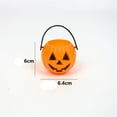 thumbnail image 3 of Plastic Pumpkin Bucket 3 PC 2.5 Inch Halloween Trick or Treat Bucket Small Portable Halloween Bucket Candy Bucket with Handles Candy Holder Container for Halloween Party Supplies, 3 of 5