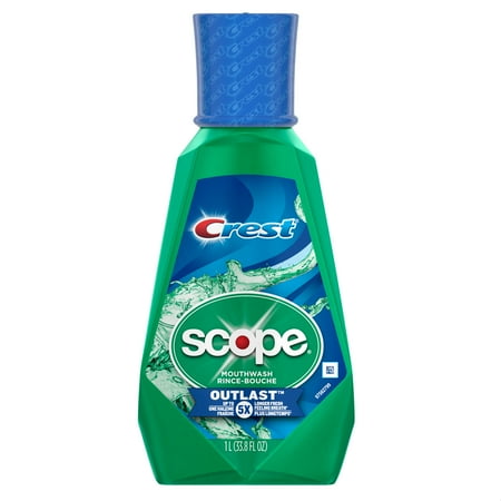 (3 pack) (3 pack) Crest Scope Outlast Mouthwash, Long Lasting Mint, 1 L