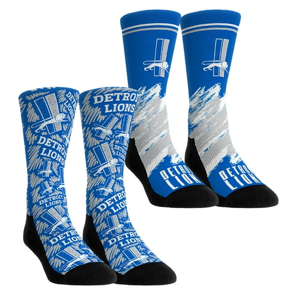 Unisex Rock Em Socks Detroit Lions Throwback Two-Pack Crew Socks Set