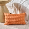 thumbnail image 2 of Set of 4 Burnt Orange Fall Lumbar Rectangle Decorative Throw Pillow Covers 14x24 Inch for Couch Bed Chair, Farmhouse Boho Room Decor, Soft Fuzzy Thick Corduroy Textured Cushion Case 35x60cm, 2 of 7