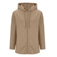 thumbnail image 6 of Women's Lightweight Open Front Long Sleeve Cardigan, Button Down Hooded Zip Up Casual Sweater, Fall Winter Loose Fit Knit Cover Up for Daily Wear and Outdoor Activities Coffee L, 6 of 7