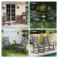 thumbnail image 2 of FODINGHILL Outdoor Rocking Chair Set of 2,HDPE All Weather Patio Rocker for Porch,Garden,Balcony,Grey, 2 of 10