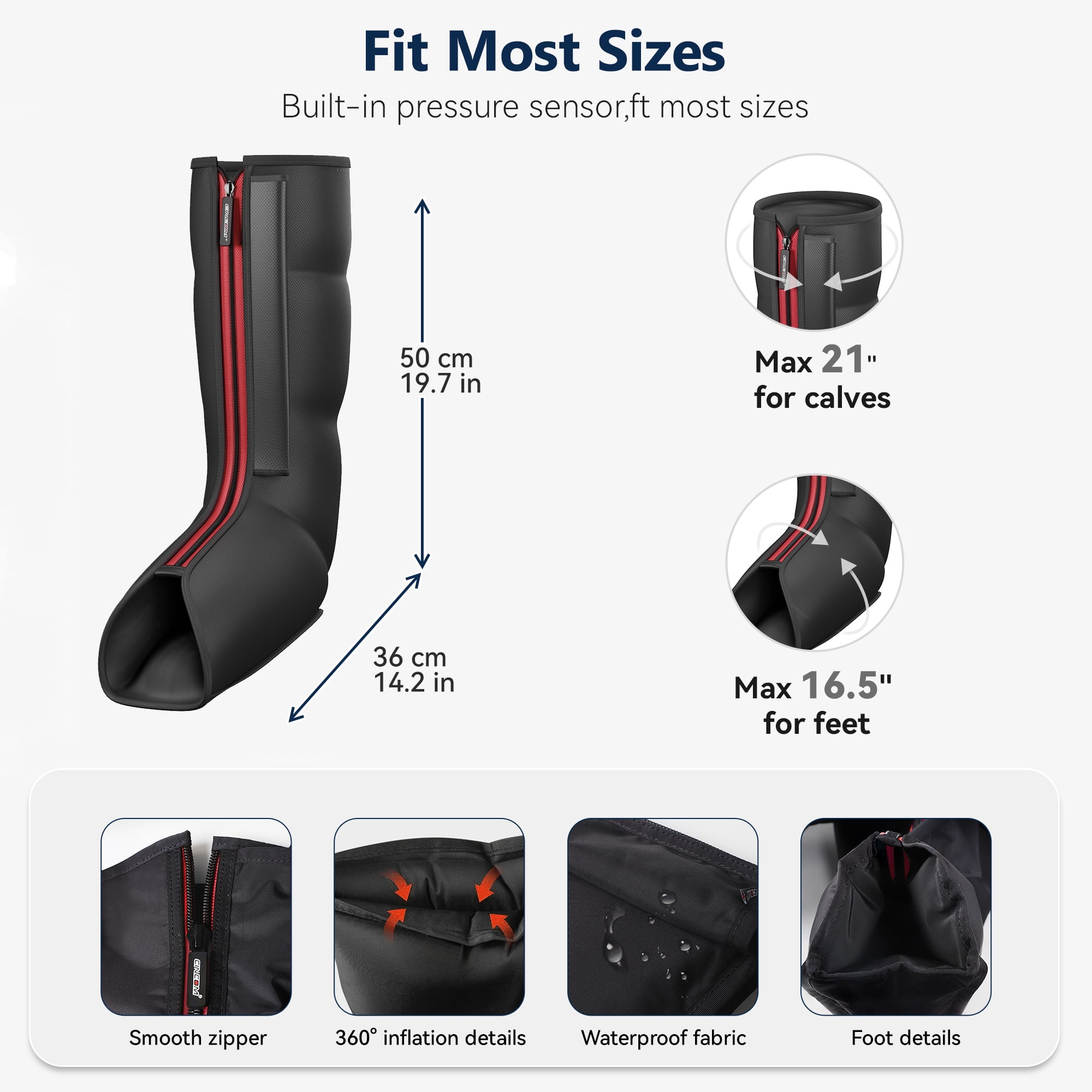 CINCOM Leg Compression Boots Massager with Heat, Calf Knee Foot Massager for Circulation and Pain Relief