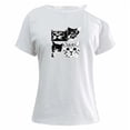 thumbnail image 1 of Camiseta de mujer de manga corta Ropa clásica Trajes Ropa Casual Verano Tops Blanco, 1 of 8
