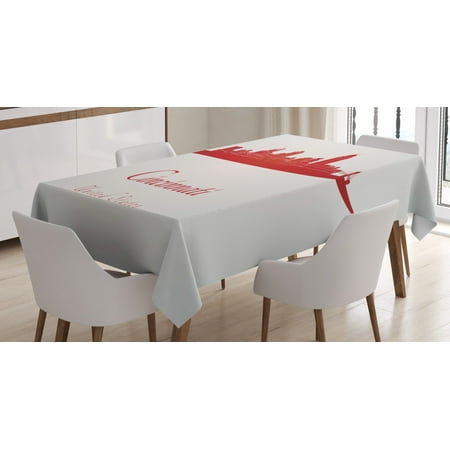 

Cincinnati Tablecloth United States Busy City Life Buildings and Skyscrapers Silhouettes Urban Rectangular Table Cover for Dining Room Kitchen 52 X 70 Vermillion Coconut by Ambesonne